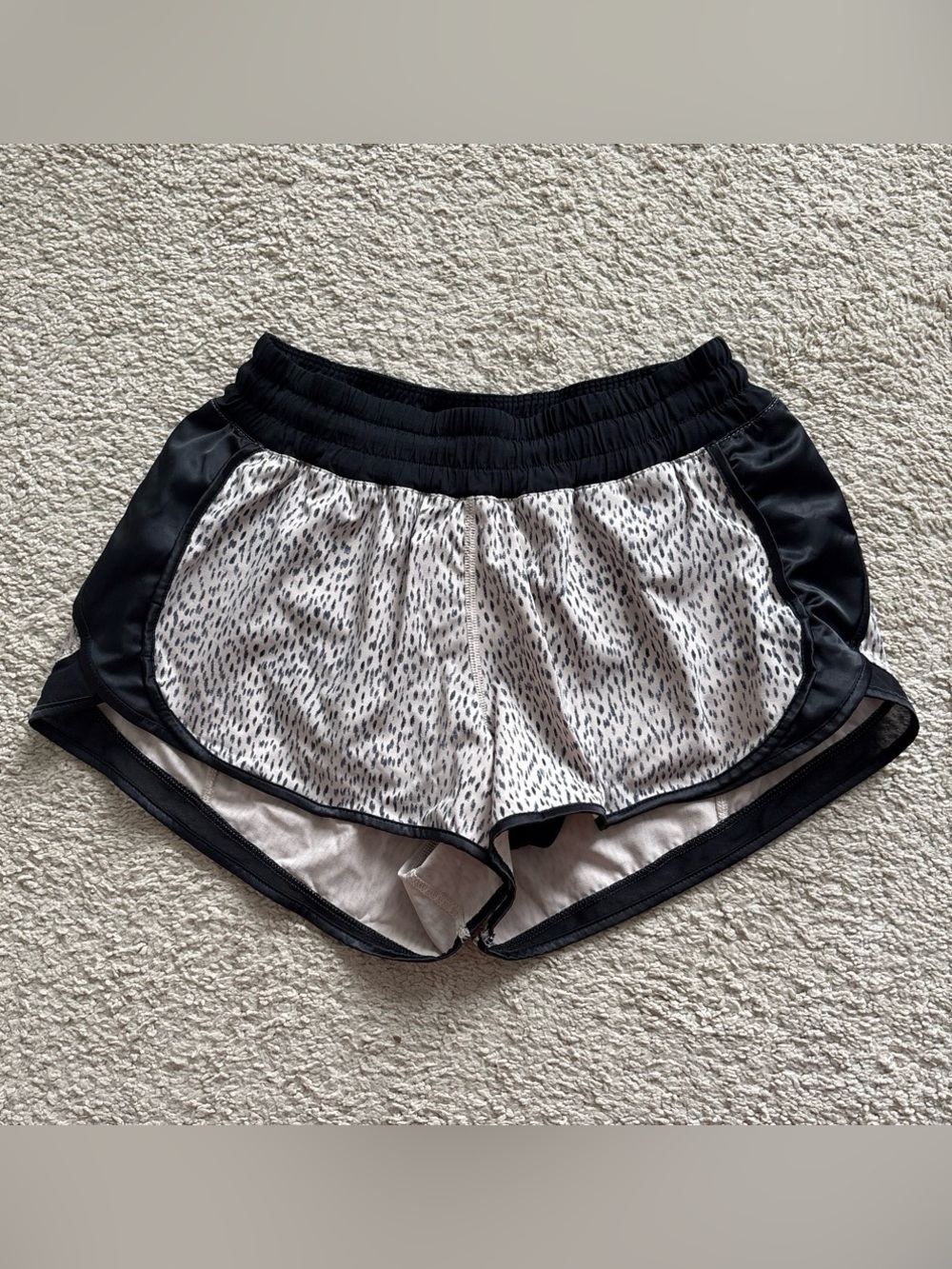 lululemon athletica Black and White Speckle Athletic Shorts